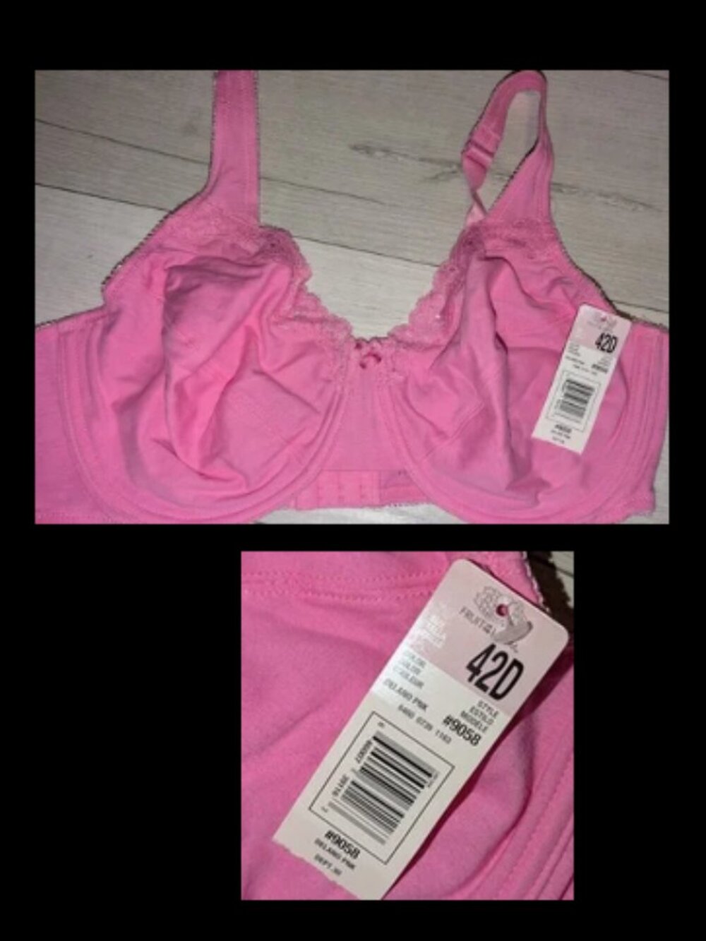 Vintage NWT Fruit of the Loom Delano Pink Underwire Bra Womens 42D